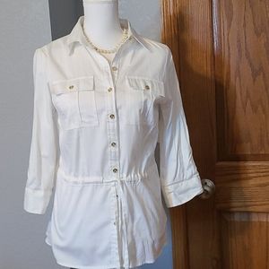 Michael kors button down blouse, sz 2, white